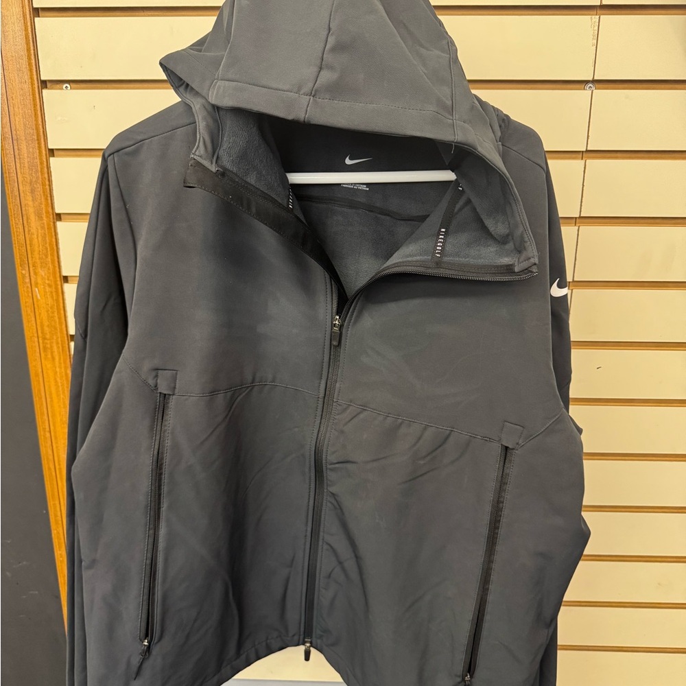 Nike Men's Charcoal Hooded Performance Jacket